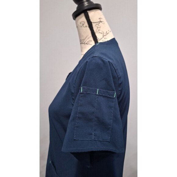 EUC Carhartt Women's Force Scrub Top Navy Blue Short Sleeve/Sz S - Picture 7 of 9